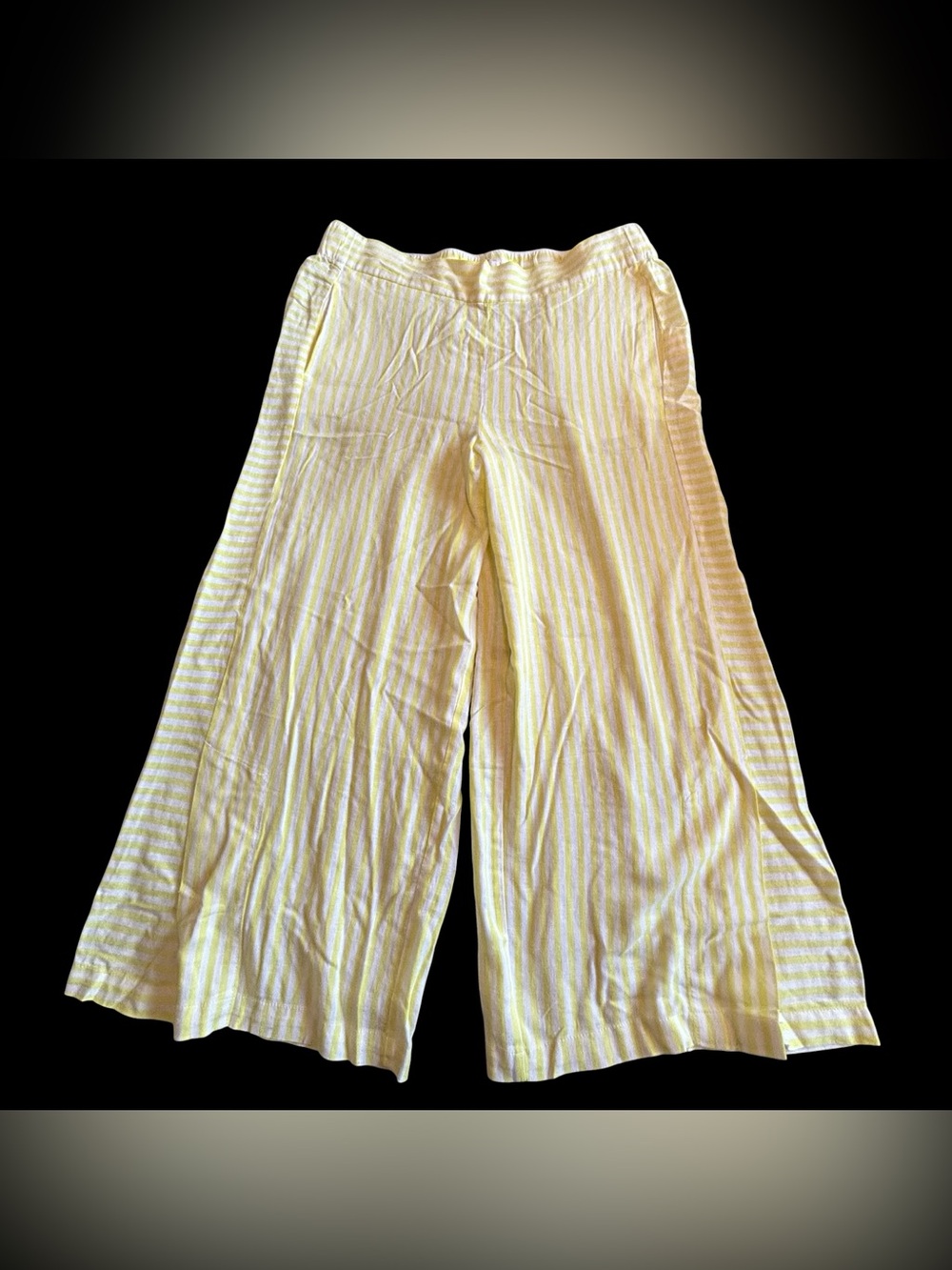Yellow Striped Wide-Leg Lounge Pants